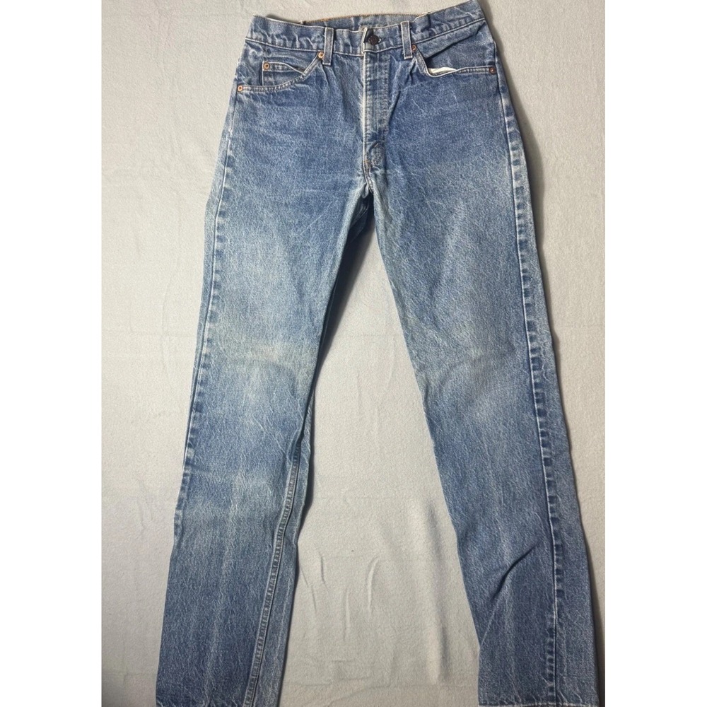 Vintage Levis 505 Regular Fit Straight Leg Jeans ORANGE TAB Made in USA 33x36